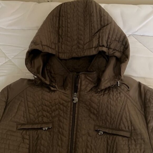 DAWN LEVY Dark Olive Coat, Size XL - Picture 6 of 9